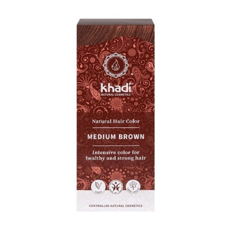 Henna castaño medio 100% puro y natural khadi