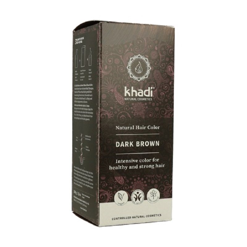 Henna castaño oscuro 100% puro y natural khadi