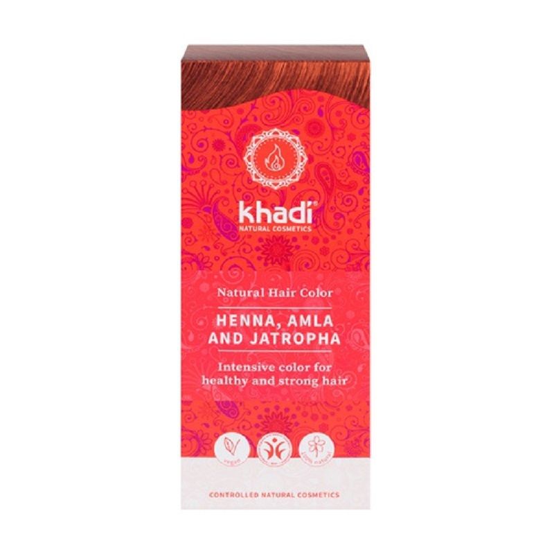 Henna natural con Amla y Jatropha 100% puro y natural khadi
